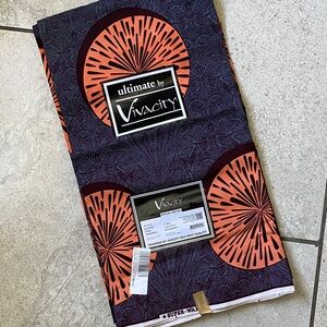Vivacity Orange and Purple African Wax Fabric